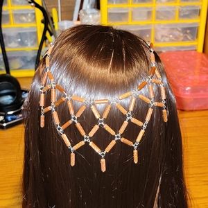 Barrette dangle wrap with criss-cross pattern